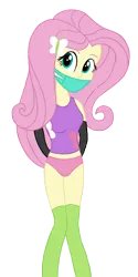 Size: 1141x2282 | Tagged: safe, artist:deannaphantom13, derpibooru import, fluttershy, equestria girls, bikini bottom, clothes, simple background, solo, tankini, tanktop, transparent background