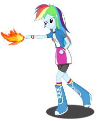 Size: 2604x3168 | Tagged: safe, artist:deannaphantom13, derpibooru import, rainbow dash, equestria girls, avatar the last airbender, crossover, fire, firebending, pyrokinesis, simple background, solo, transparent background