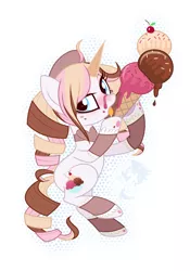 Size: 2719x3889 | Tagged: safe, artist:wicklesmack, derpibooru import, oc, oc:frozen confection, unofficial characters only, pony, unicorn, female, food, ice cream, mare, solo