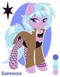 Size: 789x1012 | Tagged: artist:peridotkitty, bowtie, clothes, derpibooru import, fishnets, jacket, leotard, oc, oc:safiya, reference sheet, safe, solo, unofficial characters only