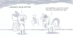 Size: 1600x817 | Tagged: apple bloom, artist:pentrig, cutie mark, dead source, derpibooru import, dialogue, f, grades, magic, monochrome, open mouth, report card, safe, sketch, sweetie belle, sweetiedumb, sweetie fail, the cmc's cutie marks