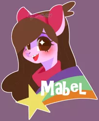 Size: 600x734 | Tagged: artist:snow angel, derpibooru import, gravity falls, mabel pines, pixiv, ponified, safe, simple background, solo