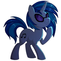 Size: 840x840 | Tagged: safe, artist:thegamblehorse, deleted from derpibooru, derpibooru import, vinyl scratch, unicorn, eyebrows, glasses, grin, raised hoof, simple background, smiling, solo, transparent background