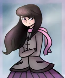 Size: 1024x1238 | Tagged: artist:katedoof, clothes, coat, crossed arms, derpibooru import, human, humanized, octavia melody, safe, scarf, skirt, solo