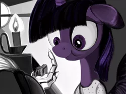 Size: 1024x768 | Tagged: artist:ponsce, book, derpibooru import, hand, safe, solo, twilight sparkle, wat