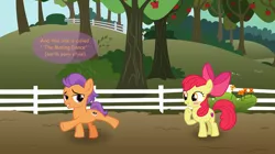 Size: 1242x694 | Tagged: apple bloom, artist:lunaticdawn, blushing, cutie mark, derpibooru import, dialogue, female, male, shipping, speech bubble, straight, suggestive, tenderbloom, tender taps, the cmc's cutie marks