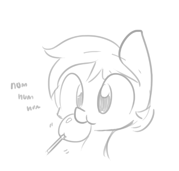 Size: 569x546 | Tagged: safe, artist:tjpones, derpibooru import, oc, unofficial characters only, pony, black and white, bust, candy, cute, food, grayscale, lollipop, monochrome, nom, portrait, simple background, sketch, solo, white background