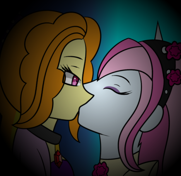 Size: 906x879 | Tagged: safe, artist:greenmage96, derpibooru import, adagio dazzle, violet blurr, equestria girls, rainbow rocks, shipping, violetdagio