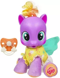 Size: 1538x1968 | Tagged: safe, derpibooru import, sunny daze, pegasus, pony, baby, baby pony, diaper, doll, irl, newborn, pacifier, photo, race swap, so soft, toy