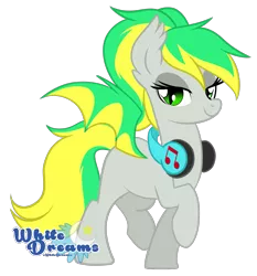 Size: 1621x1742 | Tagged: safe, artist:xwhitedreamsx, derpibooru import, oc, oc:natural disaster, unofficial characters only, bat pony, pony, female, headphones, looking at you, simple background, solo, transparent background