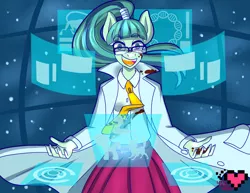 Size: 1024x791 | Tagged: safe, artist:ladypixelheart, derpibooru import, oc, oc:deoxy, unofficial characters only, anthro, blood, clothes, futuristic, lab coat, mad scientist, necktie, solo