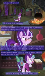 Size: 1920x3240 | Tagged: a hearth's warming tail, alternate ending, angry, artist:eagle1division, bad end, cauldron, clothes, comic, derpibooru import, dialogue, edit, edited screencap, frown, glasses, hat, potion, safe, screencap, sitting, snowfall frost, solo, starlight glimmer, this will end in death, this will end in tears, this will end in tears and/or death, tuxedo