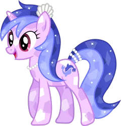 Size: 1022x1030 | Tagged: safe, artist:cloudyglow, derpibooru import, sea swirl, seafoam, crystal pony, pony, unicorn, crystallized, cute, female, jewelry, mare, necklace, pearl, seadorable, simple background, solo, transparent background, vector