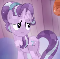 Size: 952x924 | Tagged: safe, derpibooru import, screencap, starlight glimmer, sunburst, crystal pony, pony, unicorn, the crystalling, butt, cropped, crystallized, female, looking back, mare, plot, solo focus