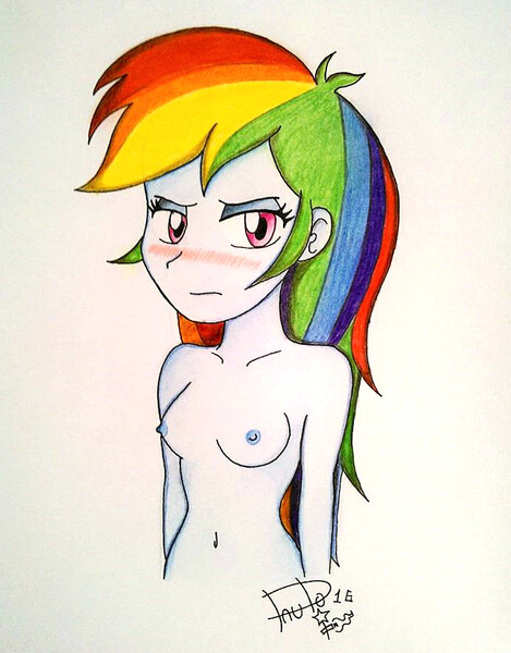 Size: 686x877 | Tagged: questionable, artist:suicidemachine363, derpibooru import, rainbow dash, equestria girls, nudity, solo