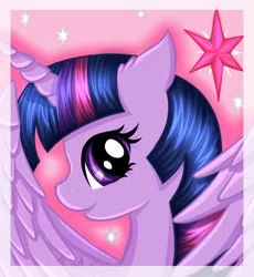 Size: 3760x4092 | Tagged: safe, artist:nuumia, derpibooru import, twilight sparkle, twilight sparkle (alicorn), alicorn, pony, absurd resolution, bust, cute, female, folded wings, mare, portrait, profile, smiling, solo, twiabetes