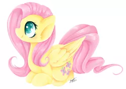 Size: 935x661 | Tagged: safe, artist:browniealexia, derpibooru import, fluttershy, pegasus, pony, colored pupils, cute, ear fluff, female, mare, ponyloaf, profile, prone, shyabetes, simple background, solo, speedpaint available, white background