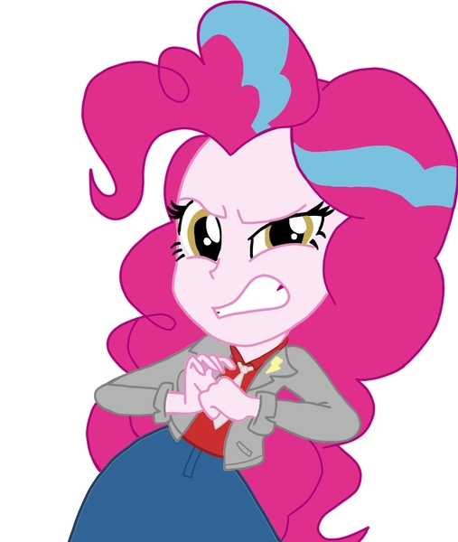 Size: 1024x1213 | Tagged: safe, artist:thunderpie, derpibooru import, pinkie pie, thunderbass, equestria girls, alternate costumes, angry, pinkiebass, shipping, solo