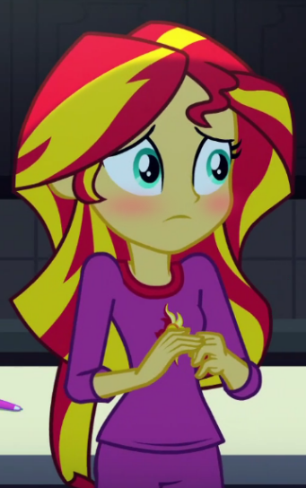 Size: 341x544 | Tagged: safe, derpibooru import, edit, edited screencap, screencap, sunset shimmer, equestria girls, rainbow rocks, blushing, cute, shimmerbetes, solo