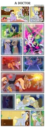 Size: 4000x11251 | Tagged: safe, artist:cherryblossomcake, artist:rated-r-ponystar, derpibooru import, derpy hooves, dinky hooves, doctor whooves, princess celestia, princess luna, time turner, vinyl scratch, oc, oc:fausticorn, alicorn, pony, absurd resolution, alicorn oc, cewestia, comic, crying, cute, dalek, disco, doctor who, doctorderpy, female, filly, mailbag, mailmare, male, pink-mane celestia, prone, shipping, sonic screwdriver, straight, tardis, woona