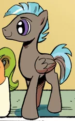 Size: 162x262 | Tagged: safe, artist:andypriceart, derpibooru import, idw, 8-bit (character), gaffer, pegasus, pony, unicorn, neigh anything, spoiler:comic, spoiler:comic11, male, solo focus