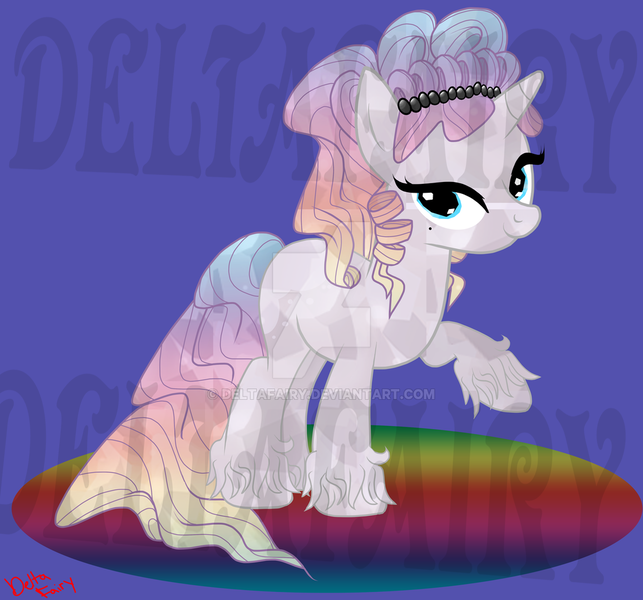 Size: 1024x956 | Tagged: safe, artist:deltafairy, derpibooru import, oc, unofficial characters only, crystal pony, pony, adoptable, adopted, crystallized, female, mare, obtrusive watermark, solo, watermark