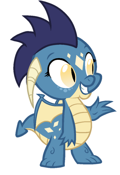 Size: 704x1024 | Tagged: safe, artist:crystalmoon101, artist:otakuchicky1, derpibooru import, oc, oc:cinder, unofficial characters only, dragon, female, offspring, parent:garble, parent:princess ember, parents:emble, smiling, solo