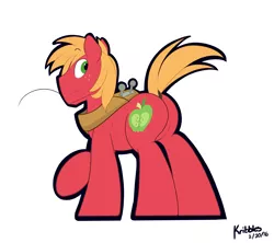 Size: 1280x1138 | Tagged: safe, artist:kribbles, derpibooru import, big macintosh, earth pony, pony, big backintosh, big macintosh's yoke, image, looking back, male, plot, png, raised tail, solo, solo male, stallion, tail