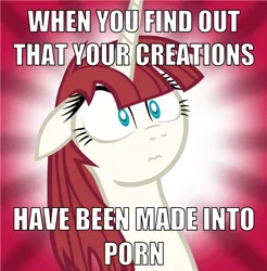Size: 622x633 | Tagged: suggestive, artist:thedoubledeuced, artist:zantyarz, derpibooru import, oc, oc:fausticorn, unofficial characters only, alicorn, pony, alicorn oc, image macro, meme, rule 34, solo, sorry, surprise face