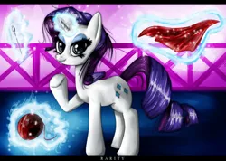 Size: 1400x997 | Tagged: artist:alvh-omega, derpibooru import, fabric, magic, needle, rarity, safe, solo, yarn