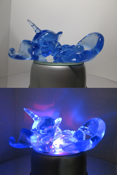 Size: 2000x2984 | Tagged: artist:earthenpony, craft, derpibooru import, irl, photo, princess luna, resin, safe, sculpture, solo, transparent object