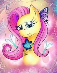 Size: 1024x1325 | Tagged: safe, artist:animechristy, derpibooru import, fluttershy, flower, solo