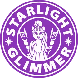 Size: 600x600 | Tagged: safe, derpibooru import, starlight glimmer, logo, parody, starbucks