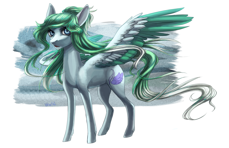 Size: 2173x1411 | Tagged: artist:weird--fish, derpibooru import, oc, oc:amaranthine sky, safe, solo, spread wings, unofficial characters only