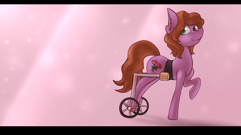 Size: 4000x2250 | Tagged: absurd resolution, artist:marsminer, birthday, derpibooru import, oc, oc:gracey, paraplegic mare, safe, solo, unofficial characters only, wallpaper, wheelchair