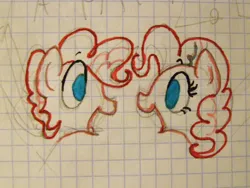 Size: 1000x750 | Tagged: artist:shineemew, bubble berry, bubblepie, derpibooru import, female, graph paper, lined paper, male, pinkie pie, rule 63, safe, selfcest, self ponidox, shipping, straight, traditional art
