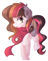 Size: 1560x1968 | Tagged: safe, artist:drawntildawn, derpibooru import, oc, unofficial characters only, bat pony, pony, clothes, scarf, solo