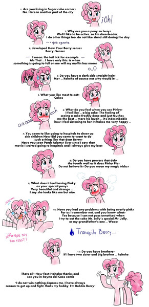 Size: 1808x3726 | Tagged: artist:reina-del-caos, bubble berry, bubblini davinci berry, derpibooru import, duality, implied bubblepie, pinkamena diane pie, pinkie pie, rule 63, safe, solo, text, translation