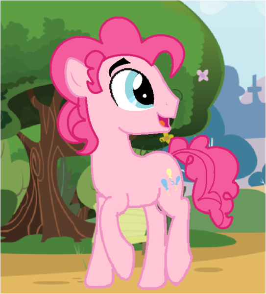 Size: 628x694 | Tagged: safe, artist:acuario1602, derpibooru import, pinkie pie, earth pony, pony, adoraberry, bubble berry, cute, looking at something, male, open mouth, rule 63, rule63betes, smiling, solo, stallion, walking