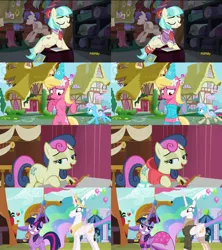 Size: 2560x2880 | Tagged: suggestive, derpibooru import, edit, edited screencap, screencap, amethyst star, berry punch, berryshine, bon bon, cherry berry, coco pommel, lily, lily valley, linky, princess celestia, roseluck, shoeshine, sweetie drops, twilight sparkle, twilight sparkle (alicorn), alicorn, pony, hearts and hooves day (episode), made in manehattan, party pooped, slice of life (episode), /mlp/, balloon, bedroom eyes, bustle, clothes, clothes edit, collage, corset, dress, dunce hat, eyes closed, female, gloves, grin, hat, hearts and hooves day, hoodie, jacket, lingerie, mannequin, mare, missing accessory, nike, paul mccartney, pose, shirt, shoes, side, smiling, socks, stool, striped socks, sweater, turtleneck
