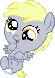 Size: 4000x5690 | Tagged: safe, artist:mlpcompilation, derpibooru import, derpy hooves, pony, absurd resolution, baby, baby pony, cute, derpabetes, diaper, foal, simple background, solo, transparent background, vector