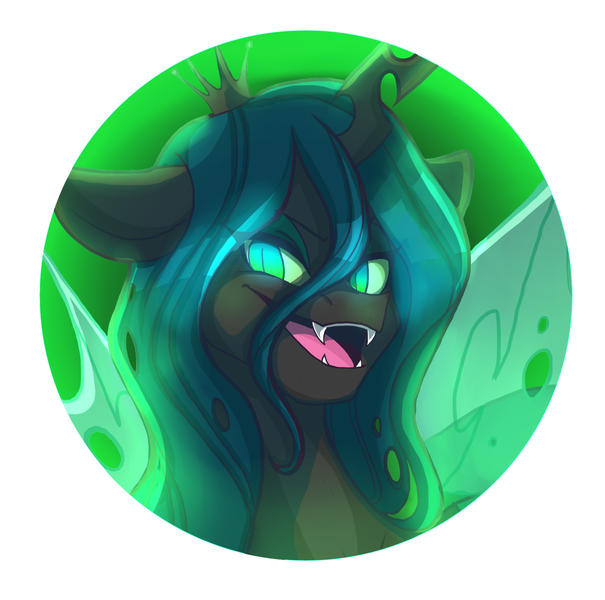 Size: 1280x1270 | Tagged: artist:twisted-sketch, button, derpibooru import, open mouth, queen chrysalis, safe, smiling, solo