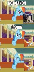 Size: 800x1702 | Tagged: buried lede, close enough, derpibooru import, edit, edited screencap, exploitable meme, faic, image macro, j. jonah jameson, meme, not clothes, rainbow dash, safe, screencap, screencap comic, smug, smugdash, the saddle row review