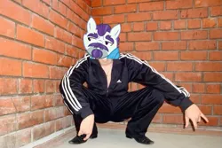 Size: 597x399 | Tagged: cheeki breeki, derpibooru import, gopnik, mr. stripes, safe, screencap, slav, slav squat, squatting, the saddle row review, tracksuit