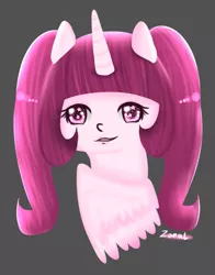 Size: 603x770 | Tagged: source needed, useless source url, safe, artist:zanal, derpibooru import, oc, unofficial characters only, alicorn, pony, alicorn oc, bust, colored pupils, faic, portrait, solo