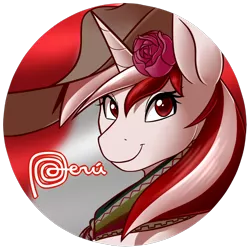 Size: 2000x2000 | Tagged: artist:rubywave32, derpibooru import, nation ponies, oc, oc:princess peruvia, ponified, safe, solo, unofficial characters only