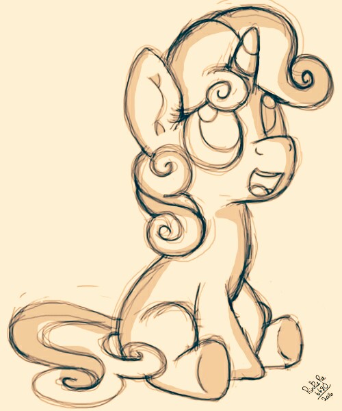 Size: 500x600 | Tagged: artist:pinkiepie6680, derpibooru import, open mouth, safe, sketch, solo, sweetie belle