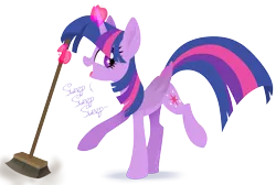 Size: 3850x2590 | Tagged: safe, artist:starlet8228, derpibooru import, twilight sparkle, twilight sparkle (alicorn), alicorn, pony, the saddle row review, broom, cute, female, mare, solo, sweeping, sweepsweepsweep, twiabetes, twilight sweeple