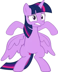 Size: 1820x2250 | Tagged: safe, artist:bluetech, derpibooru import, twilight sparkle, twilight sparkle (alicorn), alicorn, pony, the saddle row review, .svg available, bipedal, female, inkscape, mare, nervous, simple background, solo, spread wings, standing, transparent background, vector