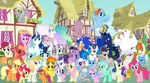 Size: 800x440 | Tagged: safe, artist:snicketbar, derpibooru import, aloe, apple bloom, applejack, bulk biceps, derpy hooves, diamond tiara, fleetfoot, fluttershy, gilda, lotus blossom, octavia melody, pinkie pie, princess cadance, princess celestia, princess luna, rainbow dash, rarity, roseluck, scootaloo, shining armor, silver spoon, soarin', spike, spitfire, surprise, sweetcream scoops, sweetie belle, trixie, twilight sparkle, twilight velvet, vinyl scratch, gryphon, pegasus, pony, g1, blaze the cat, crossover, cutie mark crusaders, female, g1 to g4, generation leap, image, male, mane seven, mane six, mare, png, sonic the hedgehog, sonic the hedgehog (series), spa twins, vector